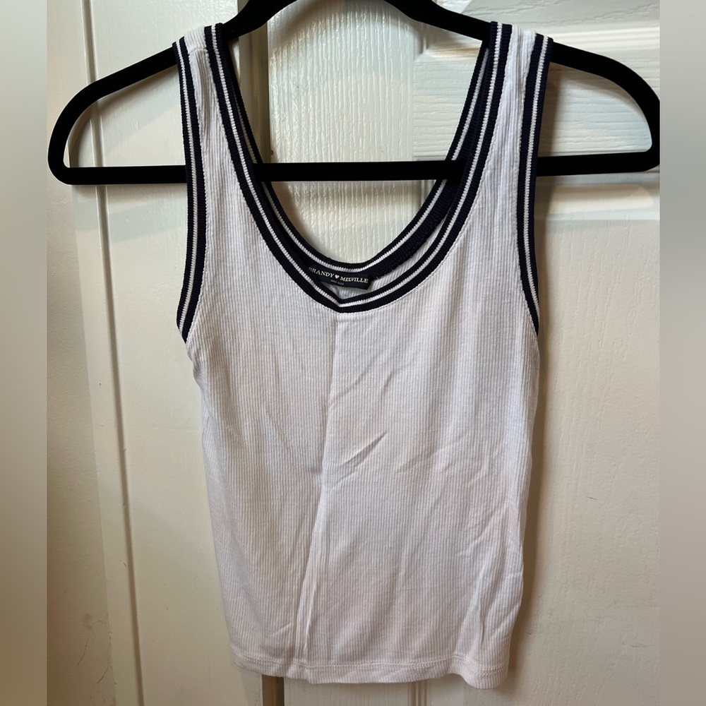 Brandy Melville white ribbed tank top